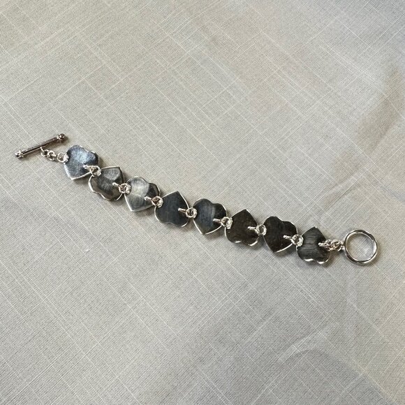 Sterling Silver Thailand Puffy Heart Bracelet - Picture 10 of 14